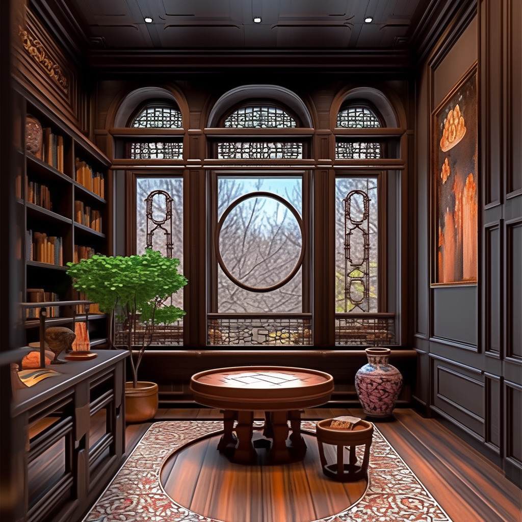 【案例】第182期案例,Ai室内设计,中古书房 【案例】第182期案例,Ai室内设计,中古书房