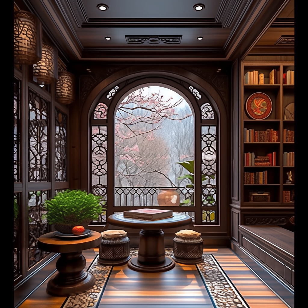 【案例】第182期案例,Ai室内设计,中古书房 【案例】第182期案例,Ai室内设计,中古书房