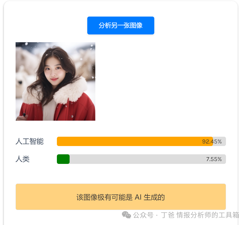 【工具】AI生成图像检测器 【工具】AI生成图像检测器